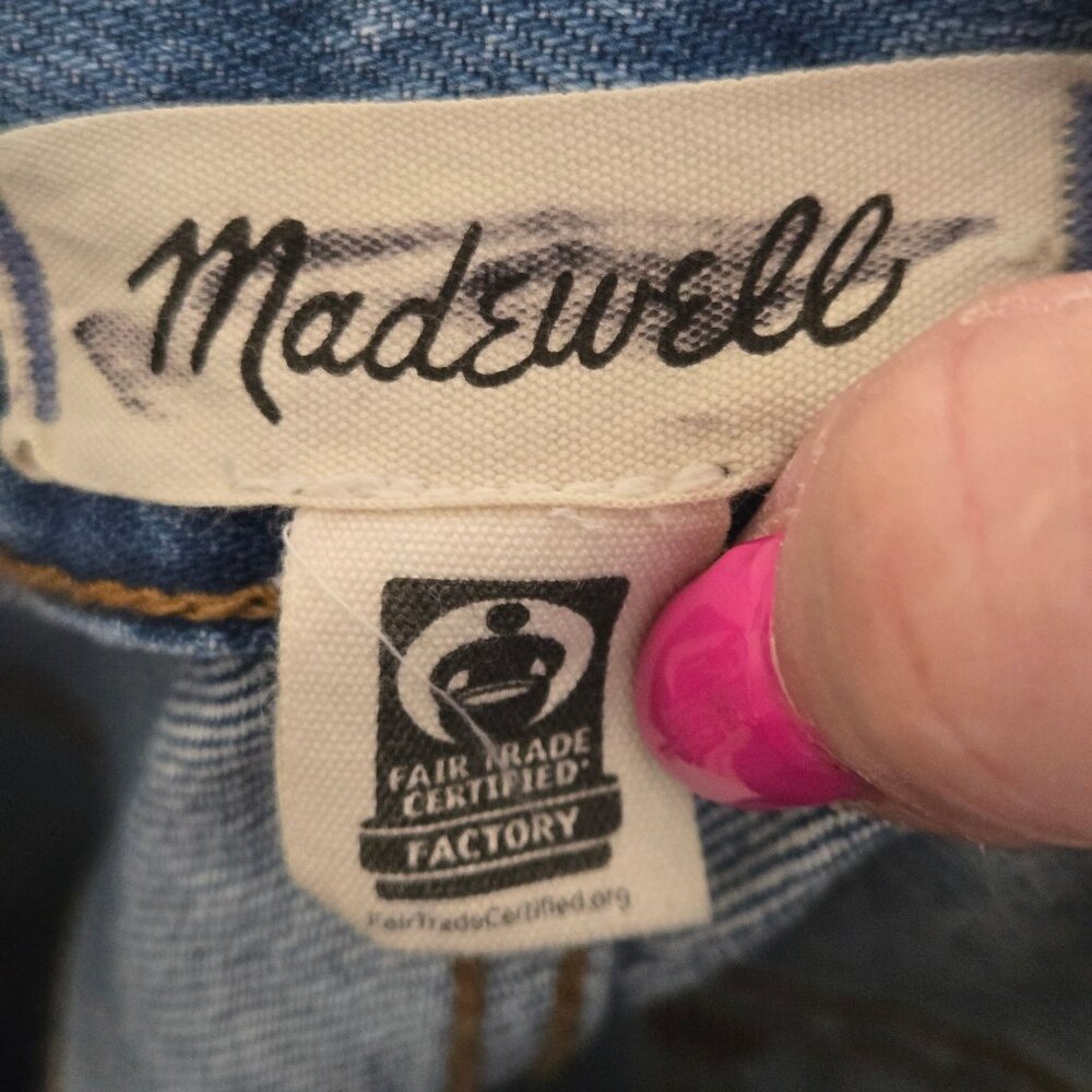 Madewell Low Slung Baggy Jeans Button Fly 5 Pockets Hamburg Wash Tall Size 29T - Picture 11 of 14